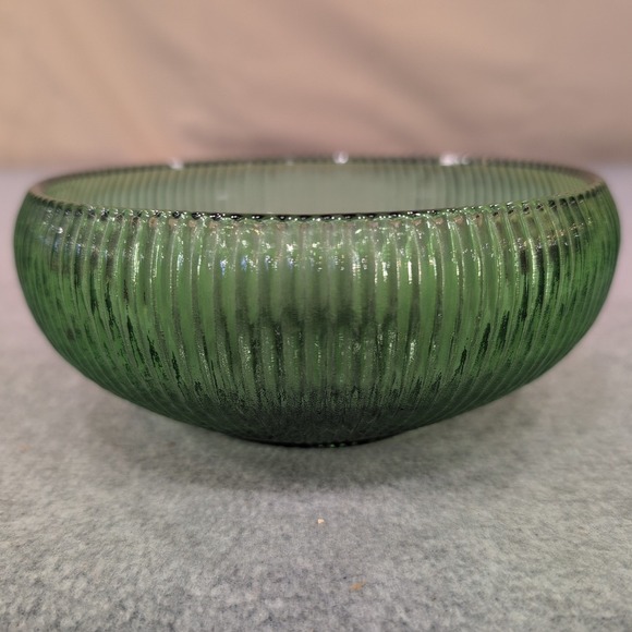 E. O. Brody Other - Vintage MCM 1960's E. O. Brody Co. Emerald Green Ribbed Glass Bowl Cleveland OH
